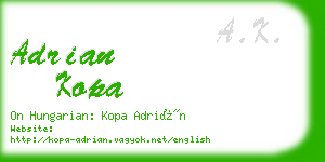 adrian kopa business card